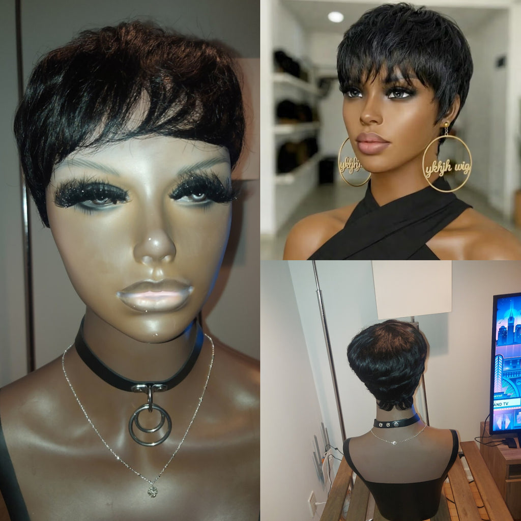 Human Hair Pixie Wig