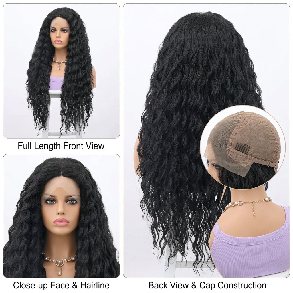 32" Synthetic Heat Resistant Synthetic Lace Front Wig